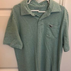 Vineyard Vines striped green boys polo